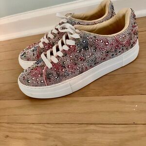 Women's Multicolor Rhinestone Sneaker by Betsy Johnson. GREAT CONDITION